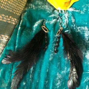 Black Feather Earrings